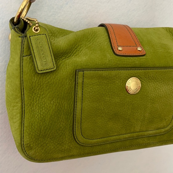 Coach Green Soft Milled Nubuc Leather Shoulder Bag - Picture 5 of 12